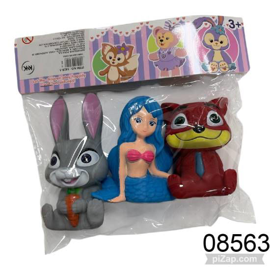 Imagen de MUÑECOS DE GOMA X3 C/CHIFLE 6.26